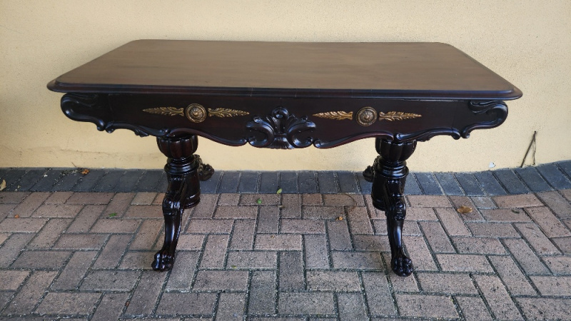 HANDSOME ROSEWOOD 2 DRAWER SOFA TABLE ; PRICE: R18500.00 ; {137CM X 68 X 73H}