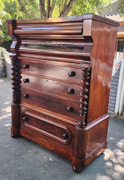 VICTORIAN MAHOGANY CHEST ON CHEST. PRICE: R18900.00