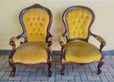 PAIR OF STINKWOOD VICTORIAN STYLE  CHAIRS MADE BY JONKERS, PRICE: R14500 PR
